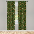 thumbnail image 4 of Ambesonne Woodland Window Curtains, Forest Animals and Herbs, Each 28" W x 95" L, Emerald and Multicolor, 4 of 4