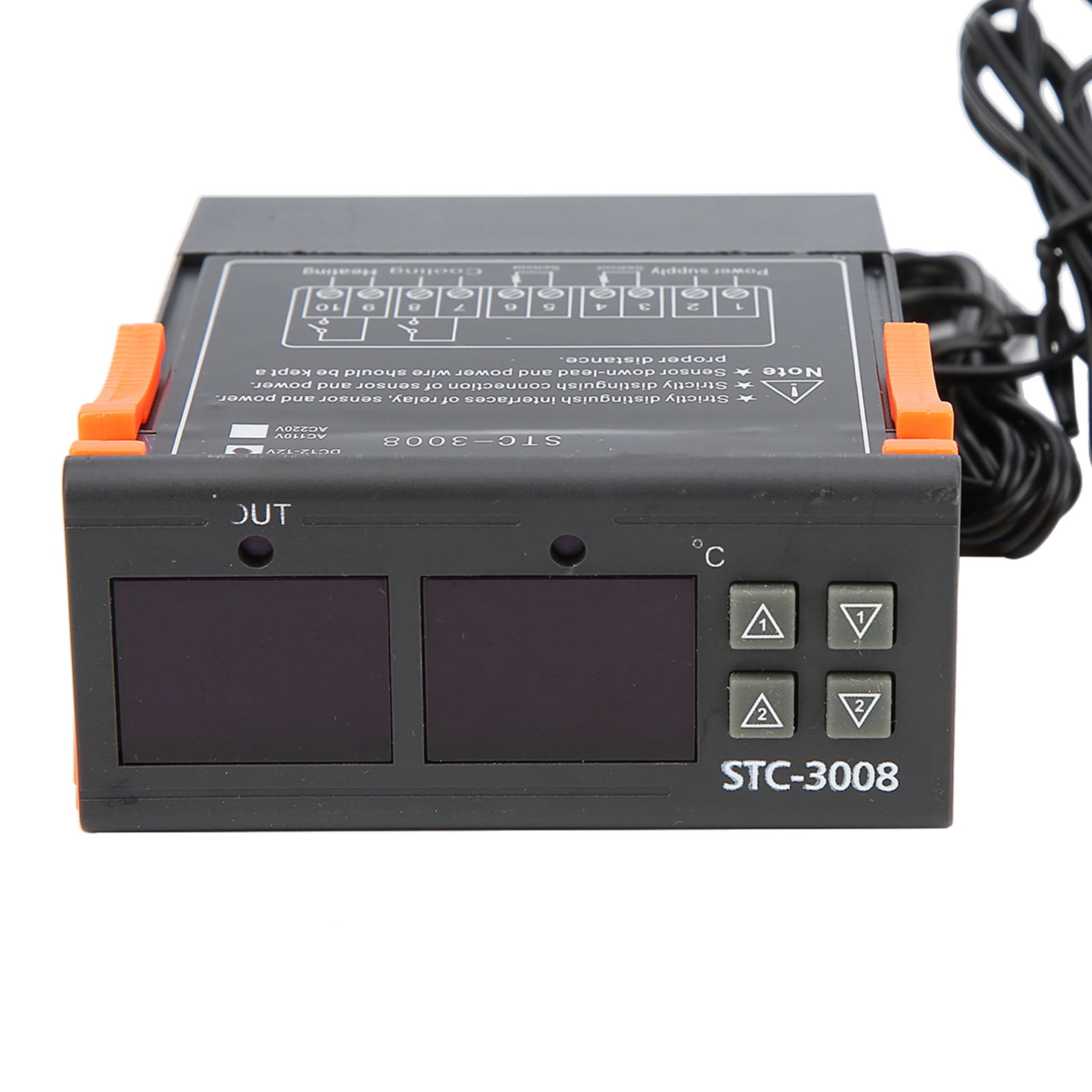 Contrôleur De Température Numérique STC-3008 Double Sonde - Plage -55°C à +110°C, 12V - 9