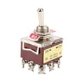 thumbnail image 3 of Interruptor de palanca de 2 posiciones, 3PDT, 9 pines, 12 mm, 15 A/250 V CA, 10 A/380 V CA, 3 of 14