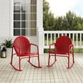 thumbnail image 4 of Crosley Furniture Griffith Metal Rocking Chair in Bright Red Gloss (Set of 2), 4 of 7