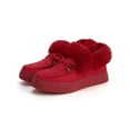 thumbnail image 4 of Fangasis Women Fuzzy House Moccasin Slippers Comfort Warm Flats Shoes Red 7.5, 4 of 4