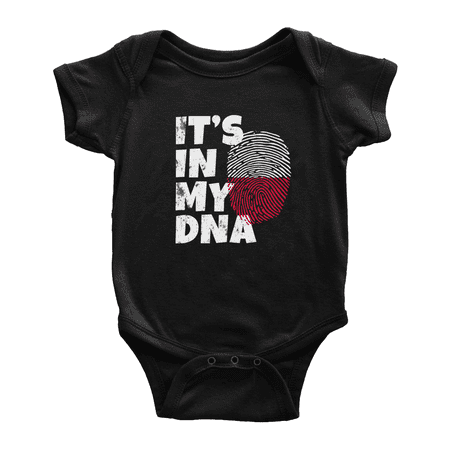 

It s In My DNA Polish Flag Country Pride Cute Baby Bodysuit Baby Clothes (Black 0-3 Months)