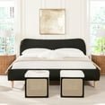 thumbnail image 3 of Jennifer Taylor Home Roman Curved Headboard Upholstered Platform Bed, King, Ebony Black Boucle, 3 of 10