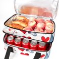 thumbnail image 5 of Valentine's Day Large Capacity Double Layered Insulated Refrigerated Lunch Bag with Two Compartments, Carry Handle - 7.1x11.4x16.1 Inches, 5 of 6