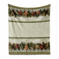 thumbnail image 1 of Christmas Soft Flannel Fleece Blanket, Old Fashioned Traditional Ornaments Lace Style with Winter Season Nature Elements, Cozy Plush for Indoor and Outdoor Use, 70" x 90", Multicolor, by Ambesonne, 1 of 6