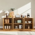 thumbnail image 2 of Hassch 67" Buffet Sideboard Cabinet with 6 Doors, Large Storage Cabinet, Modern Coffee Bar Cabinet, Cupboard for Kitchen, Entryway, Living Room, Dining Room, Natural, 2 of 8