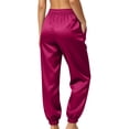 thumbnail image 6 of BVnarty Women's Elastic High Waist Tapered Jogger Pants with Side Pockets, Relaxed Fit Casual Trousers for Game Night Hot Pink XL, 6 of 9