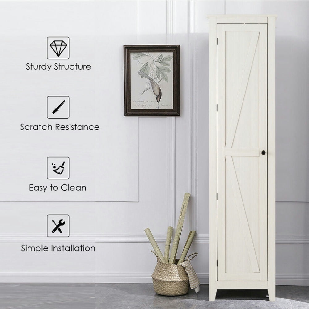 Finihen Bathroom Storage Cabinet, Bathroom Floor Cabinet, Linen Tower Bathroom Storage Cabinet Tall Slim Side Organizer with Shelf, for Bathroom, Living Room, Bedroom, Kitchen, White Finihen Bathroom Storage Cabinet, Bathroom Floor Cabinet, Linen Tower Bathroom Storage Cabinet Tall Slim Side Organizer with Shelf, for Bathroom, Living Room, Bedroom, Kitchen, White