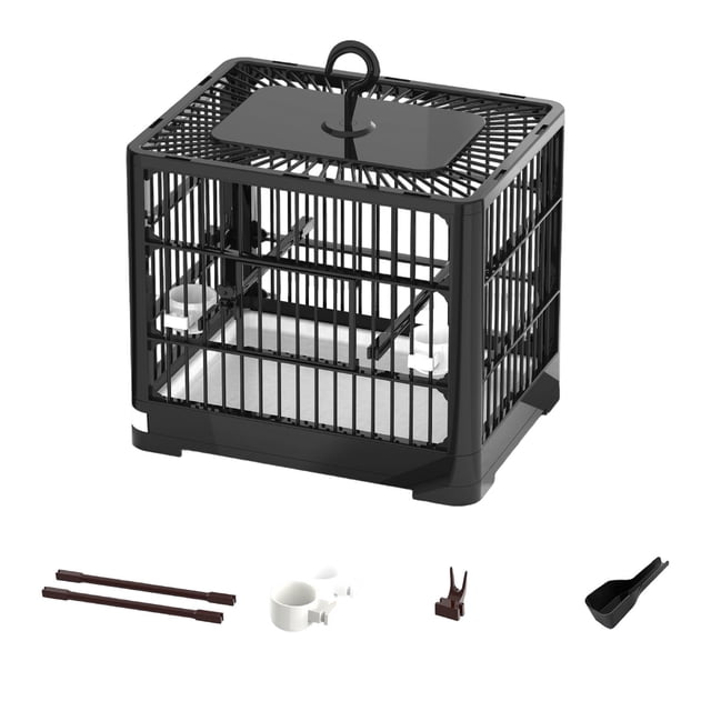 SIfdSeng Bird Cage Travel Bird Cage Portable Bird | Small Birds Lightweight Parrots Cage with Standing Pole Detachable Tray Hook Handle Easy Transport Bird For
