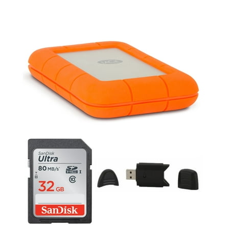 LaCie Rugged USB-C 2TB Portable External Hard Drive with 32GB SD Card (Best Portable Hard Drive With Sd Card Reader)