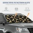 thumbnail image 4 of Bingfone Christmas Gold Deers Print 2-Piece Sun Shade Front Windshield - Foldable Car Front Window Sunshades For Most Sedans Suv Truck - Small, 4 of 7