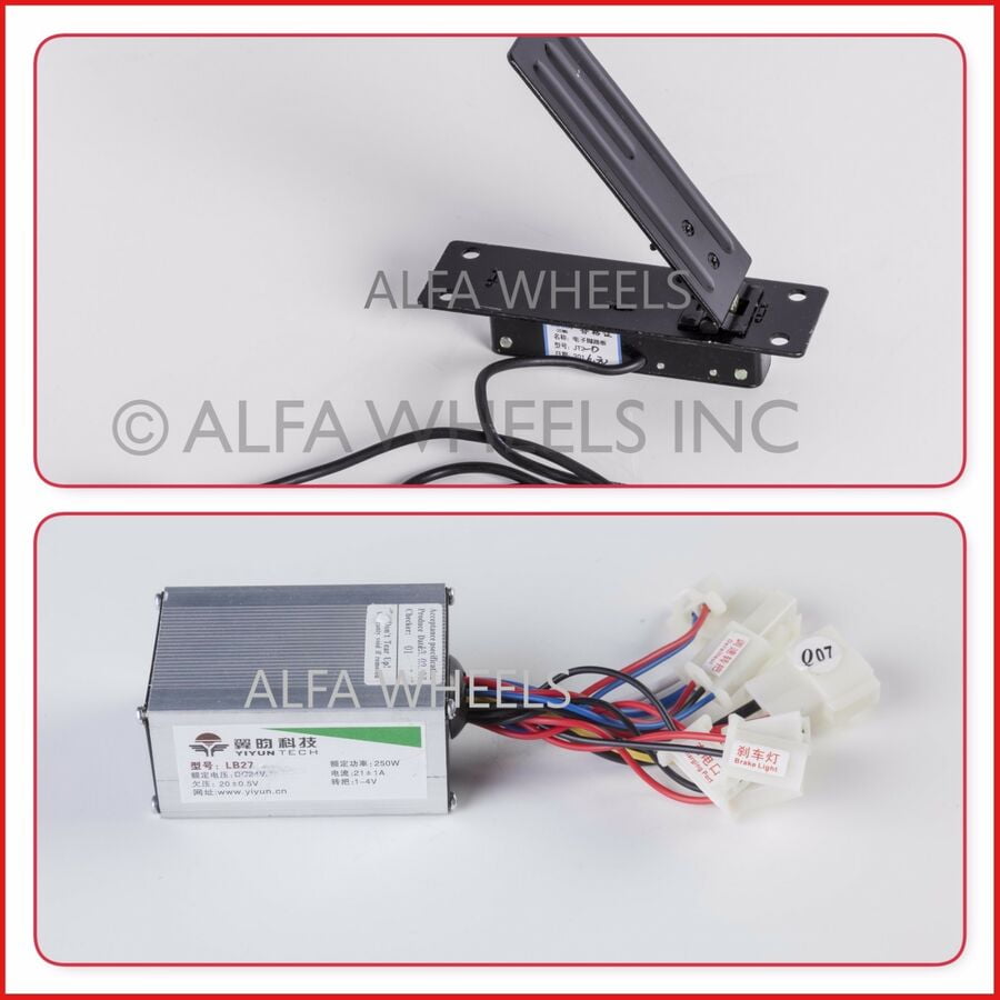 250 Watt 24 Volt Controller box & Foot Pedal Throttle f GoKart