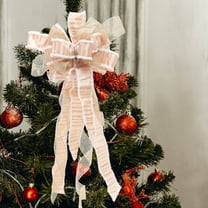 FENGGUIQU Rose Large Bow with Decorative Tassels for Christmas Tree Topper and Wreaths Holiday Decoration