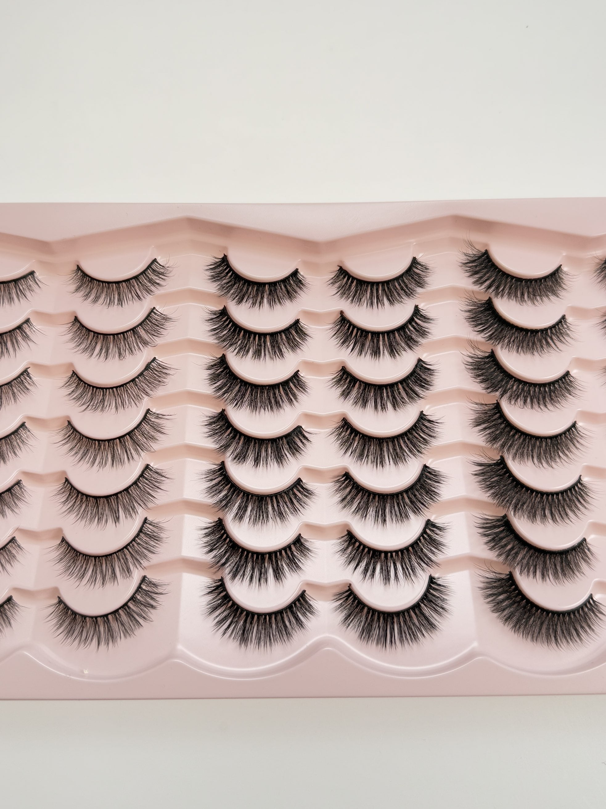 Lash Pack 21 Pair Natural Look Fluffy Cat Eye Strip Eyelash Small Fake Lashes Full Pestañas Sets for MUA and Beginners Daily Makeup