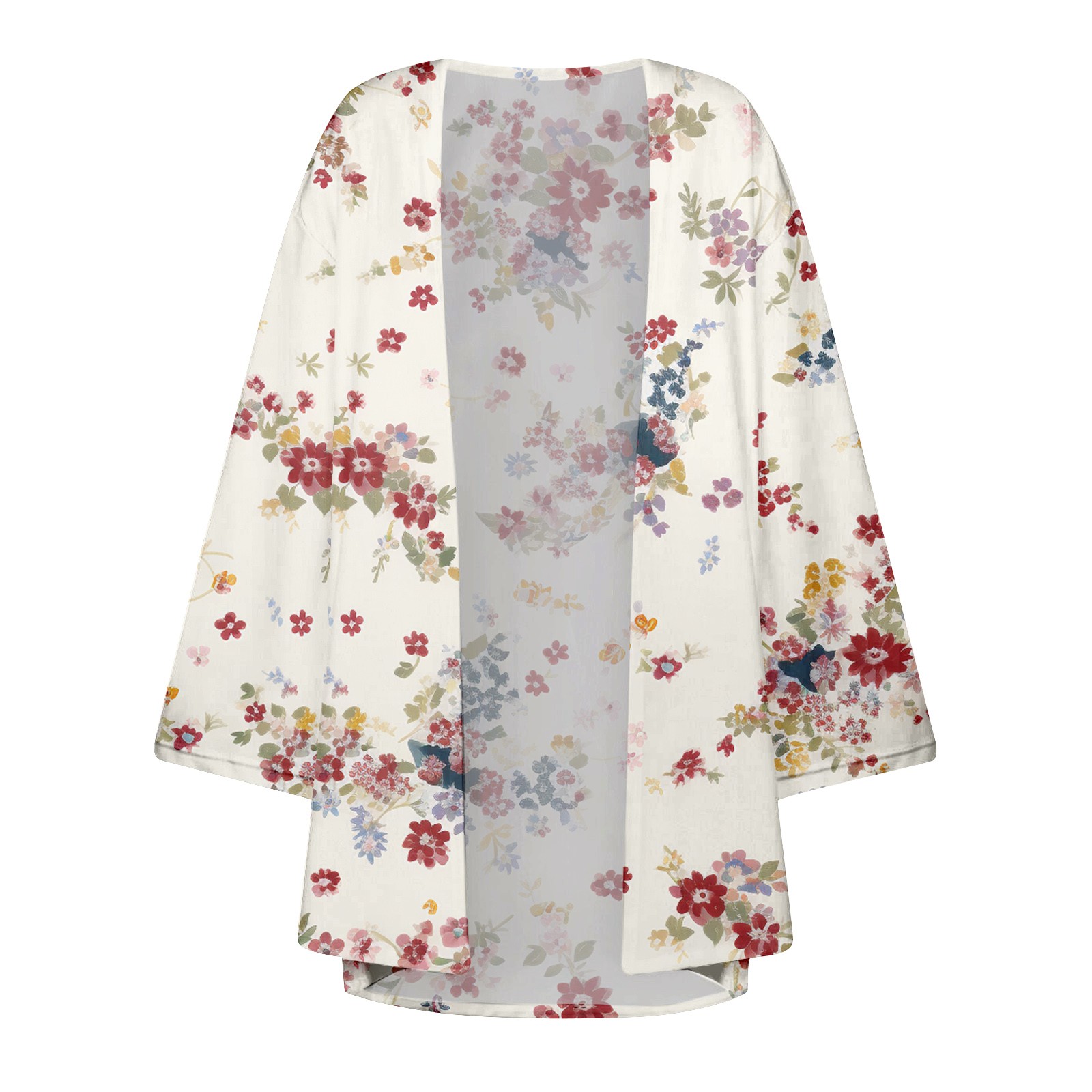 EHQJNJ Womens Cardigans Dressy Womens Floral Print Puff Sleeve Kimono ...