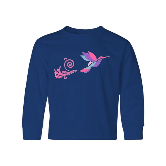 Inktastic Hummingbird Flying Swirl Long Sleeve Youth T-Shirt