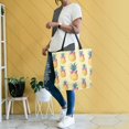 thumbnail image 4 of FORMRS Womens Canvas Tote Bag with Zipper Inner Pocket Shoulder Handbag, Pineapple Love, 4 of 7