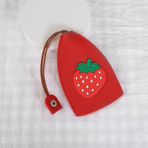 Estuche para llaves extraíble con dibujos animados de corazón de niña, funda protectora creativa de cuero PU para llave de coche, universal