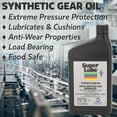 thumbnail image 2 of Super Lube Synthetic Gear Oil ISO 220 Hydraulic Grade (Translucent Amber, 1qt Bottle), NSF Certified Food Grade & Clean, Heavy Film Lubricates & Cushions, 2 of 5