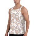 thumbnail image 2 of Fotbe Retro Hippie Groovy Easter bunny Pattern Men's Quick Dry Workout Tank Top Gym Muscle Tee Fitness Bodybuilding Sleeveless T Shirt Breathable Workout Shirt-Large, 2 of 7