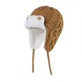 thumbnail image 1 of Boys Girls Hat Solid Color Plush Lining Autumn Winter Ropes Twist Pattern Ear Flap Cap for Daily Wear, 1 of 10