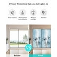 thumbnail image 4 of Window Privacy Film Blue Flower Stained Glass Window Film Decorative Sun Block Window Cover Retro Gradient Texture Painting Plant Leaf Window Clings Static Adhesive Sticker for Bathroom 23.6"x59", 4 of 7