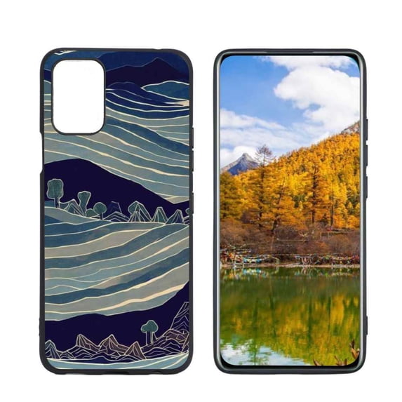 Compatible with LG Q52 Phone Case, Mountains-8 Case Men Women, Flexible Silicone Shockproof Case for LG Q52