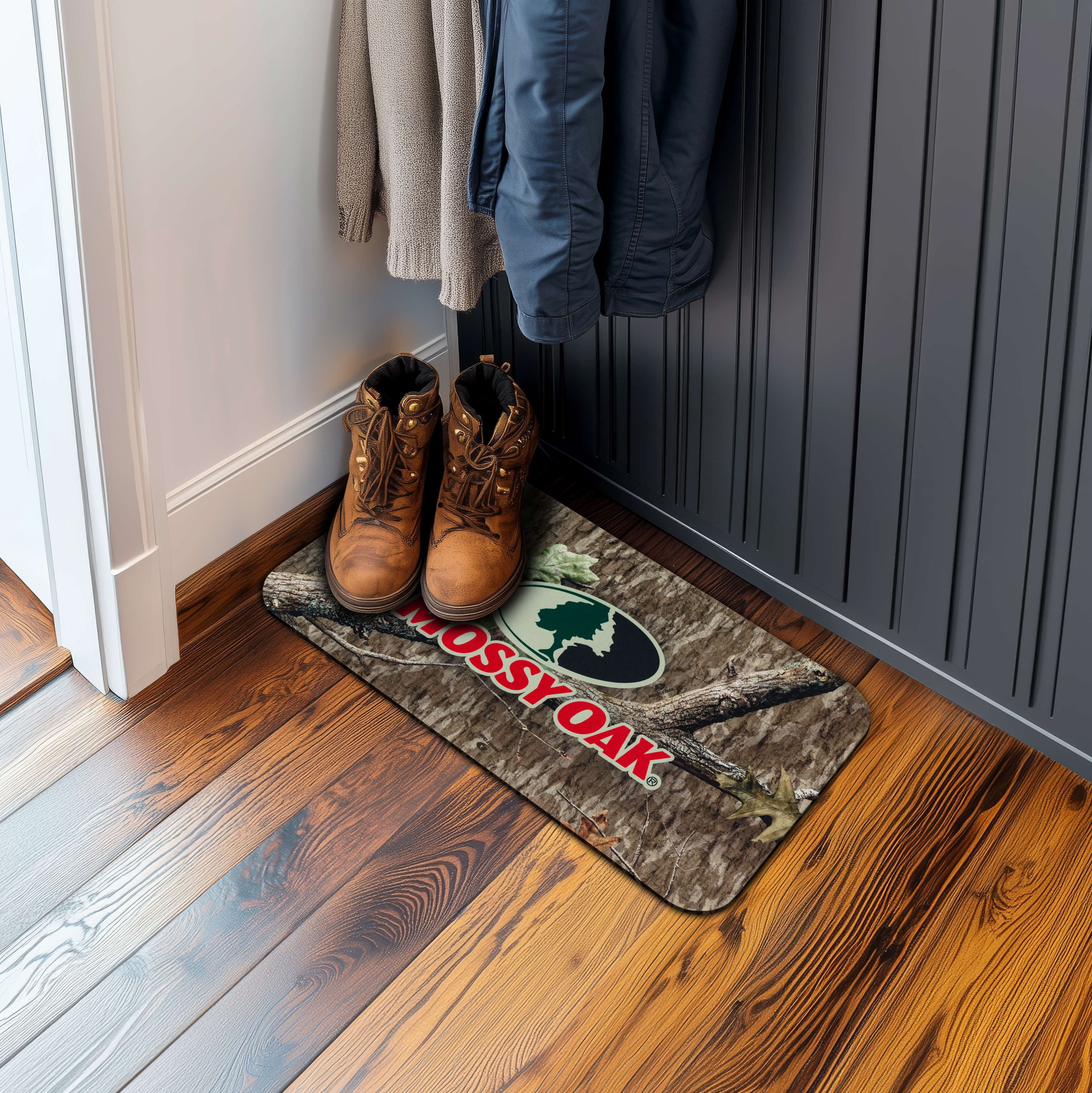 Mossy Oak Shadow Grass Habitat Indoor Outdoor Durable All-Weather Non-Slip Door Mat, Brown, 13.4" x 25.6"