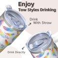 thumbnail image 4 of Boho Design 20oz Tumbler with Lids & Straws, Stainless Steel Insulated Coffee Cup, Double Wall Vacuum Travel Mug, Bohemian Leakproof, 4 of 5