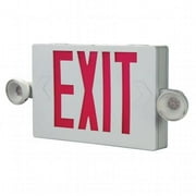 Cooper Lighting APCH7R Self Powered Combination Exit Sign with LED Heads 2 LED White Housing Red Letter Sure-Lites