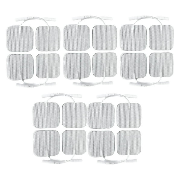 TENS Electrodes Compatible with TENS 7000, TENS 3000 - 20 Premium 2"x2" Wired Replacement Pads for TENS Units
