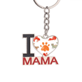 thumbnail image 1 of La huella de la familia animal gato lindo El soporte del llavero de metal del llavero ama a mamá, 1 of 3