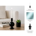 thumbnail image 5 of Decorative Glass Taper Candle Holder - Pair with Gold Pillar Candle Holder - Perfect for Centerpieces for Tables, Kitchen, and Coffee Decor - Modern Candlestick Holder for Lighting Accent - 7", Black, 5 of 12