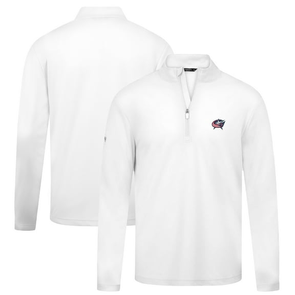 Men's Levelwear White Columbus Blue Jackets Heron Insignia Core Quarter-Zip Jacket