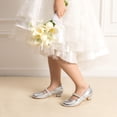 thumbnail image 3 of Zapatos de Vestir para Niña DREAM PAIRS Mary Jane con Perlas y Piedras de Strass Plateados, 3 of 7