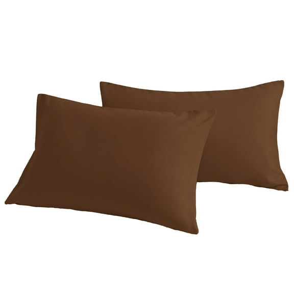 [Pillowcase]-Ultra Soft Brushed Microfiber Pillowcases Set, Cozy Machine Washable Bed Pillow Cases, Standard Size, Coffee, 2 Piece