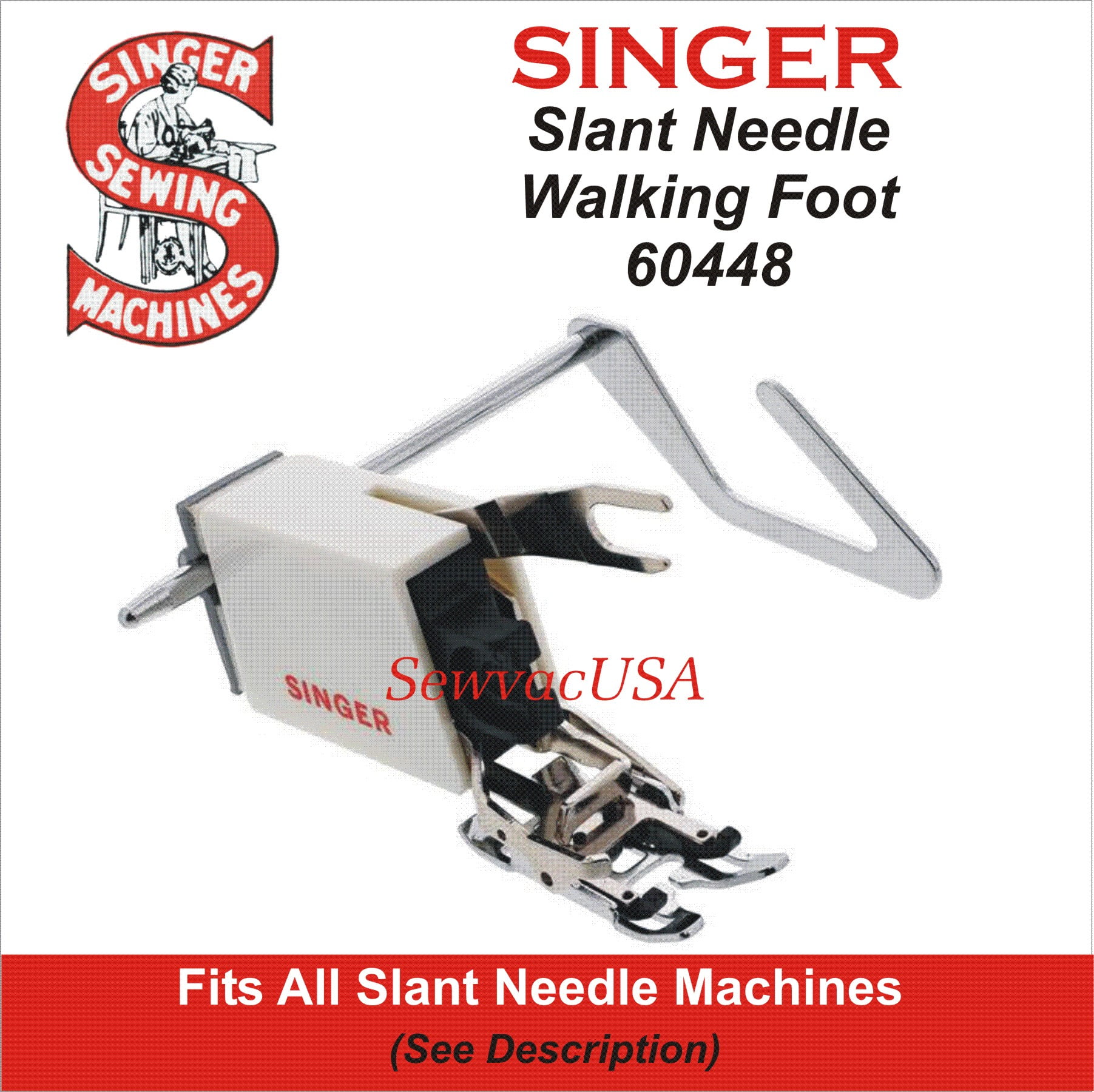 Sewvacusa Singer Slant Needle Walking Foot With Guide Fits All Slant Needle Machines Walmart