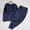 Dark Blue, variant on FDGIU Cozy Fleece Pajamas Set for Women‌, Loose Fit Winter Warm Sleepwear, Long Sleeve Winter Homewear Top & Pants