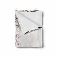 thumbnail image 2 of Nature Soft Flannel Fleece Blanket, Cherry Blossoming Falling Petals Flowers Springtime Park Simple Illustration Print, Cozy Plush for Indoor and Outdoor Use, 50" x 70", Pink Black, by Ambesonne, 2 of 6