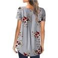 thumbnail image 4 of FASHIONWT Women Summer First Generation Smocked Button Loose Print Short Sleeve Causal T-Shirt, 4 of 4