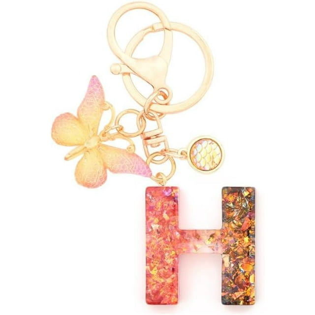 Letter Keychain,26 Letters A-Z Decorative Letter Keychain,Name Keychain for Women Girls Men Teenager Gift