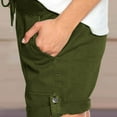 thumbnail image 5 of CheerKidz Shorts for Women Fashion Solid Color Casual Summer Shorts Plus Size High Waisted Wide Leg Loose Fit Drawstring Short Pants with Pockets(Army Green,S), 5 of 5