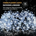 YEOLEH Solar Flower String Lights 50LED, IP65 Waterproof 8 Mode Cherry