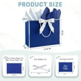 thumbnail image 6 of Premium Large Navy Blue Gift Bags With Handles 12.6x10 With Ribbons And Cards, 6 of 8