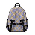 thumbnail image 3 of Blue and Yellow Checkered Pattern Backpack for School, Cute School Bag with Adjustable Shoulder Straps and Padded Back, 15.25"x11.5"x5.25", 3 of 5