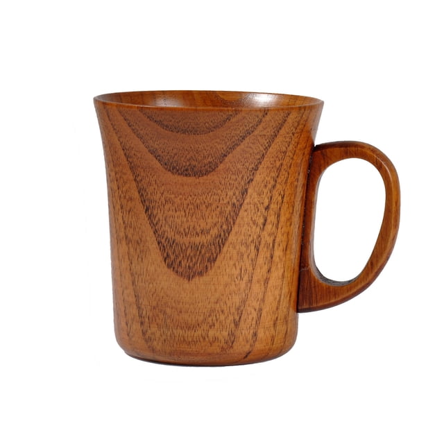 Taza de madera de azufaifo hecha a mano, 280 ml, color madera natural, para café, té, cerveza, zumo y leche; apta para uso alimentario; lavar solo a mano