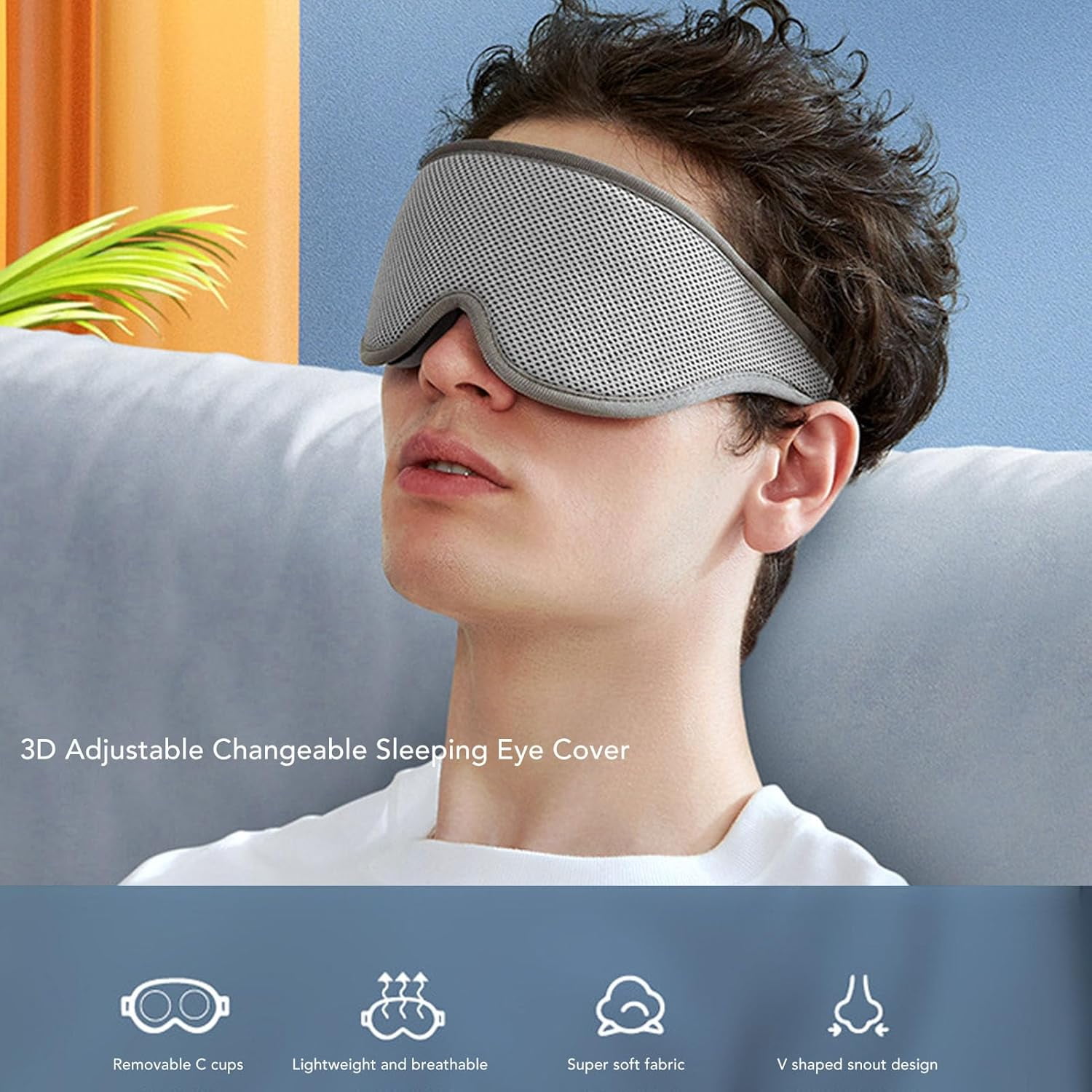 3D Eye Mask, Soft and Breathable 3D Light Blocking Sleeping Eye Mask, 3D Design Zero Stress Eye Mask, Office Study Room Car Bedroom Home Napping Eye Mask(5PCS)