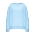 thumbnail image 6 of Women Off Shoulder Sweatshirt Long Sleeve Loose Fit Pullover Top Casual Fall Fashion Streetwear Oversized Sweater, 6 of 6