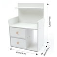 thumbnail image 5 of ChicHomey Modern Bedside Table, 16.9x10.2x23.6in Multi-Storage, 2 Drawers & Open Shelf,Rounded Edges, White Irregular Cube for Bedroom/Living Room, 5 of 13