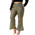 thumbnail image 4 of Agnes Orinda Women's Plus Size Metallic Sparkly Pants High Waist Wide Leg Pants Palazzo Trousers Clubwear 1X Gold, 4 of 6
